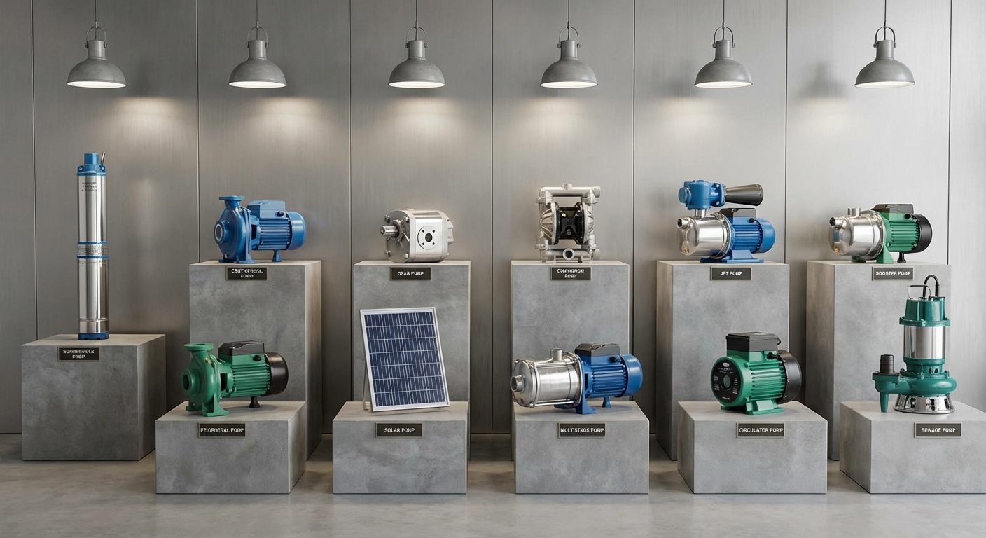 12 نوع مضخة يجب أن تعرفها قبل الشراء - دليل 2026 الشامل