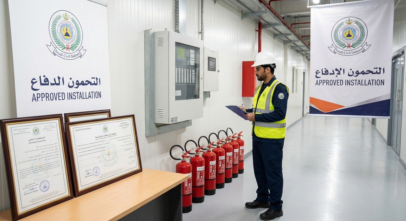 شركات معتمدة للدفاع المدني: تركيب وصيانة أنظمة السلامة