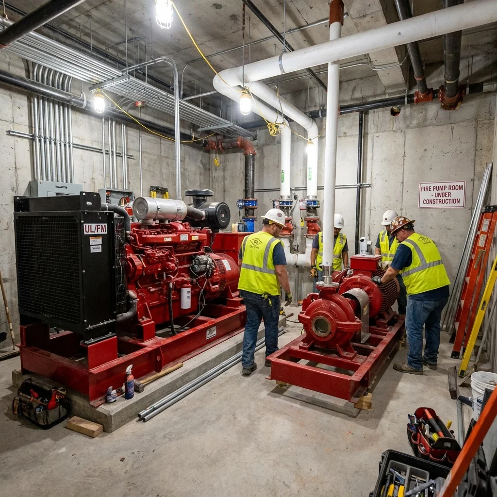 تركيب مضخات حريق - معتمد الدفاع المدني